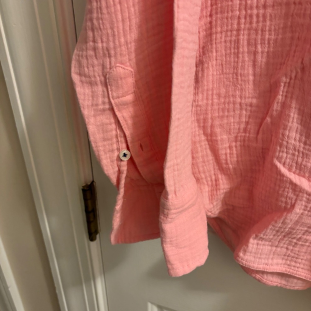 J. Crew Resort Pink Cotton Gauze Shirt size 14 - Picture 7 of 11
